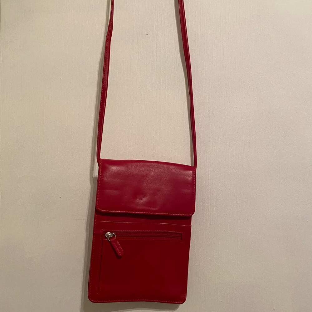 Reid Red Leather Crossbody Bag